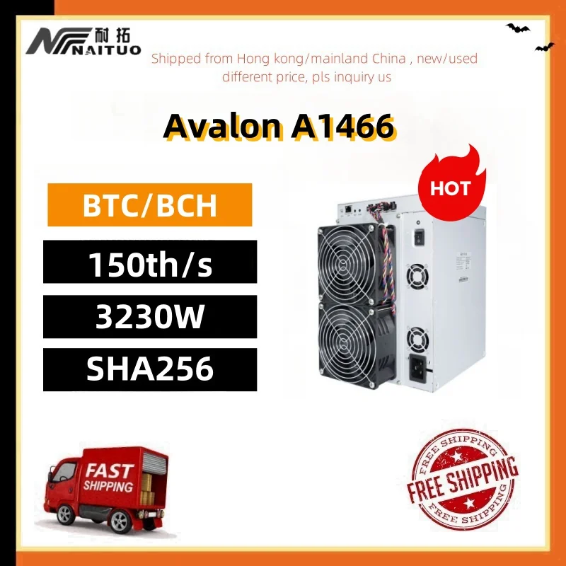 Marzo Ad Aprile Futuro Bitcoin Miner Avalon A1466 150Th 3230W A1466L 170Th 3315W Sha-256 Crypro Rig Mining Crypto Asic Miner