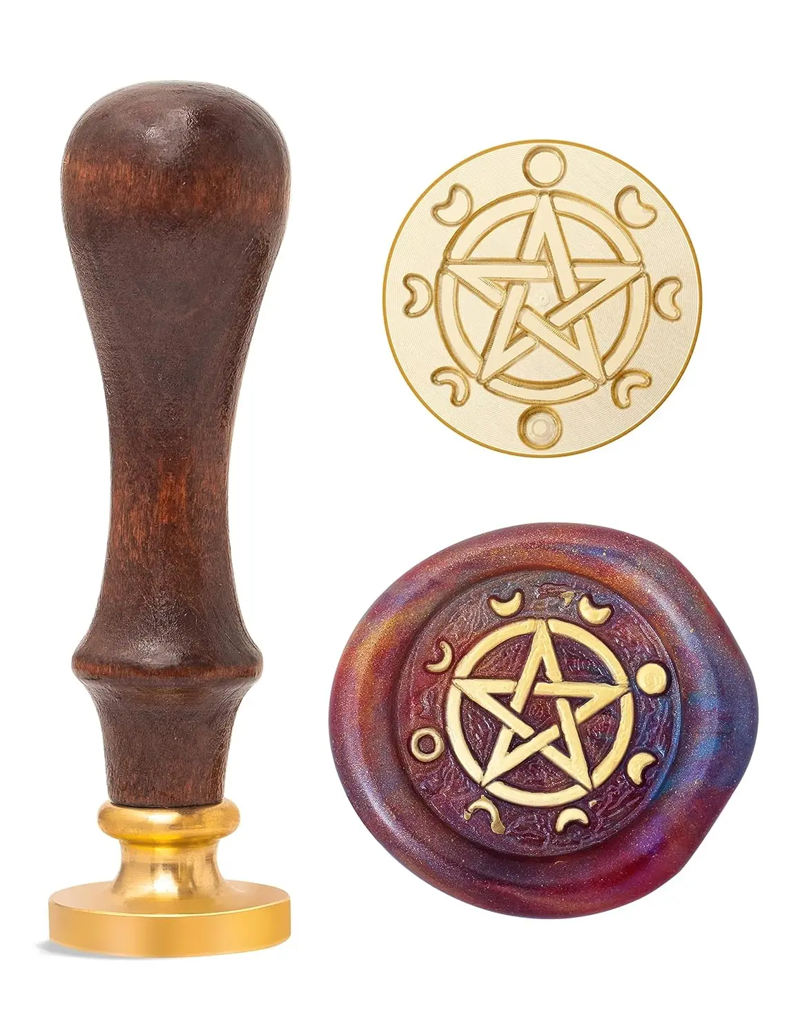 Wiccan Potion Bottle E Eye Wax Seal Stamp, Sealing Phases Moon Testa Per Busta Lettera Astrologia Stregoneria Gift Party Card