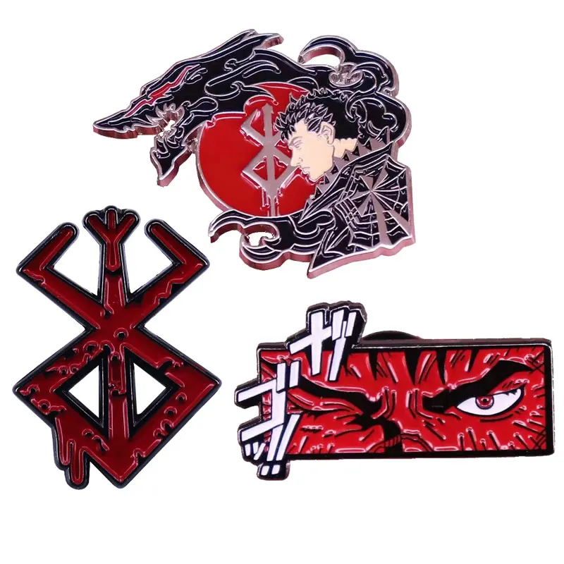 Anime Giapponese Berserk Pin Cool Spadaccino Distintivo Spille Per Vestiti Zaino Borse Distintivo Collare Pin Gioielli Decorativi