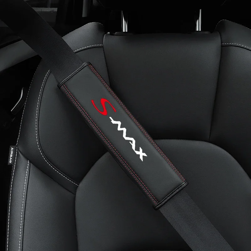 Per Ford Focus Bmax Smax Cmax 1Pc Cowhide Car Interior Seat Belt Protector Cover Per Accessori Auto Per Auto