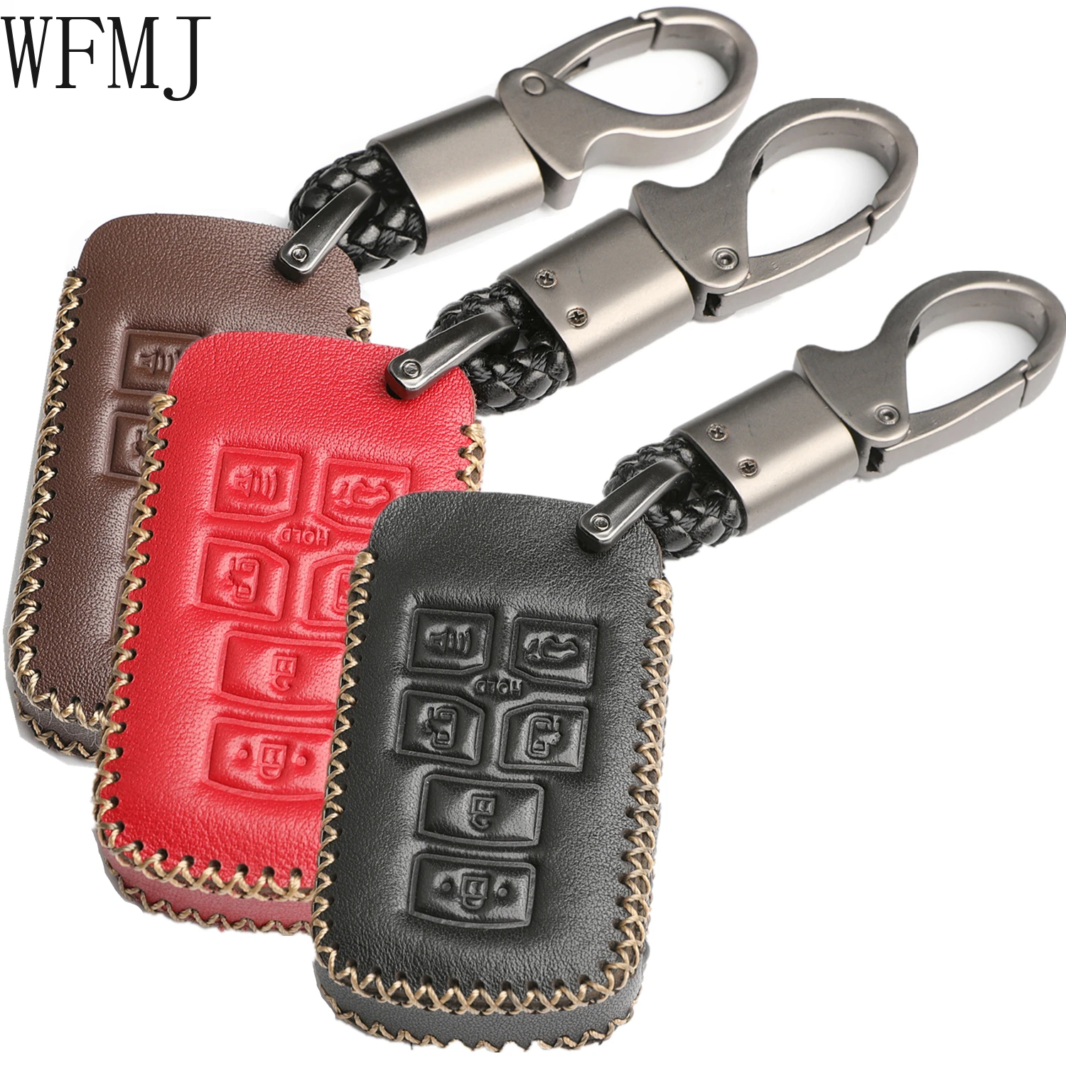 Wfmj Leather Per Toyota Sienna 2011- 2020 Hyq14Adr 6 Pulsanti Smart Remote Key Case Cover Fob Chain