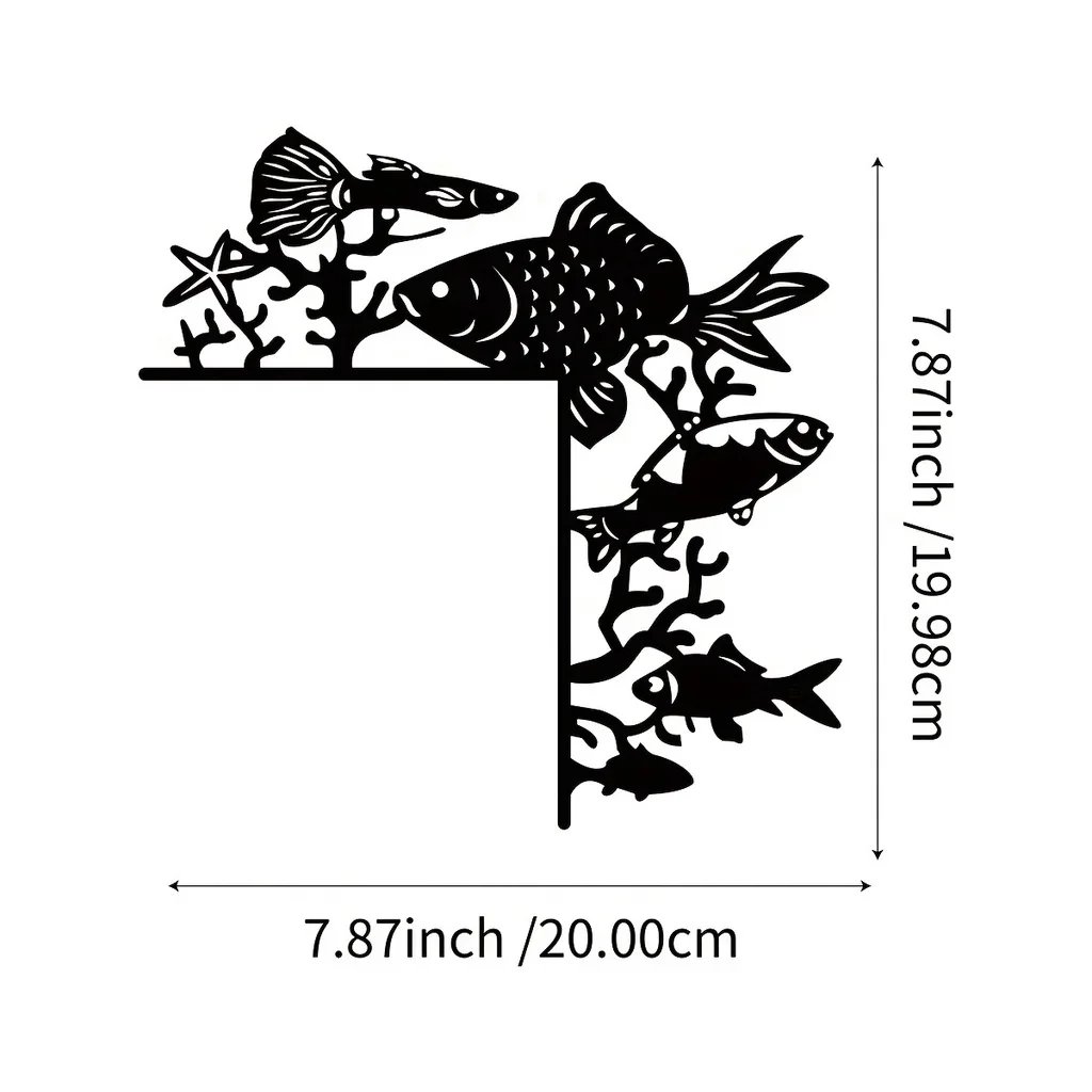 Cifbuy Deco Fish Adesivi Murali Decorativi Per La Casa Decorazione Ad Angolo Per Porta Cornice Per Porta Decorazione Ad Angolo Art Metal Wall Hanging 