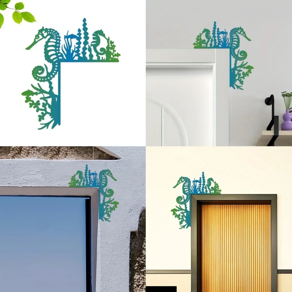 Cifbuy Deco Colorful Cavalluccio Marino Decorativo Per La Casa A Parete Decorazione Ad Angolo Per Porta Cornice Per Porta Decorazione Ad Angolo Wall H