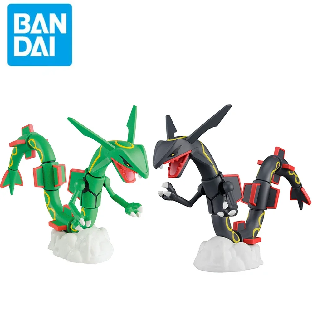 Original Bandai Pokemon Figure Plamo Rayquaza Shiny Rayquaza Assembly Ornamenti Da Collezione Figura Anime Model Toys 15Cm
