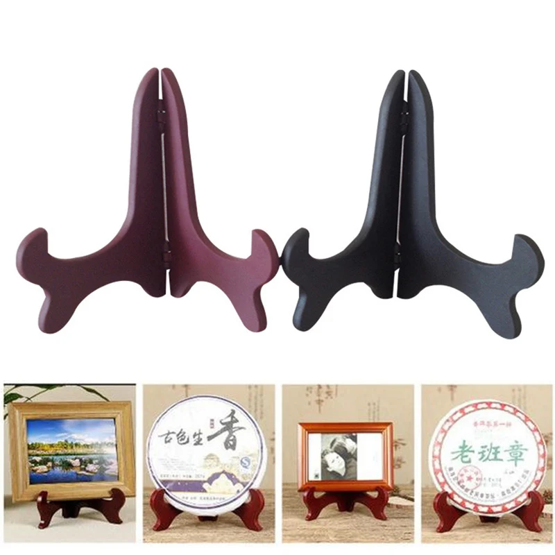 1X Immitating Padauk Espositore Per Campioni In Plastica Triangolo Piatto Pieghevole Piatto Ciotola Cornice Libro Fotografico Supporto Per Piedistallo