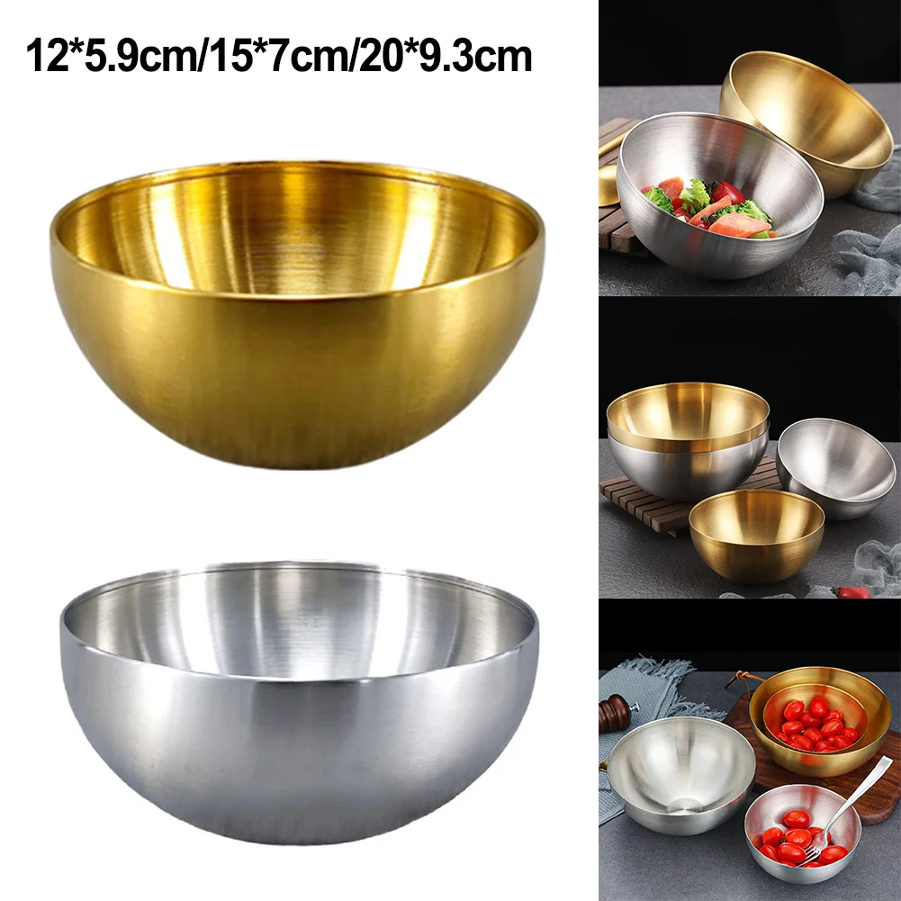 Ciotole Per Cereali Di Riso In Metallo Spesso Ciotola In Acciaio Inossidabile 304 Ciotole Per Zuppa Di Gelato A Doppia Parete Ciotola Per Mescolare Is