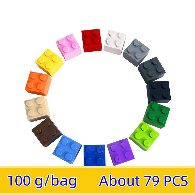 Building Blocks Bulk Rocks 2*2Dots 100G 79Pcs Giocattoli Per Bambini Piccoli Particelle Compatibili Lego Kids Christmas Novel Gift