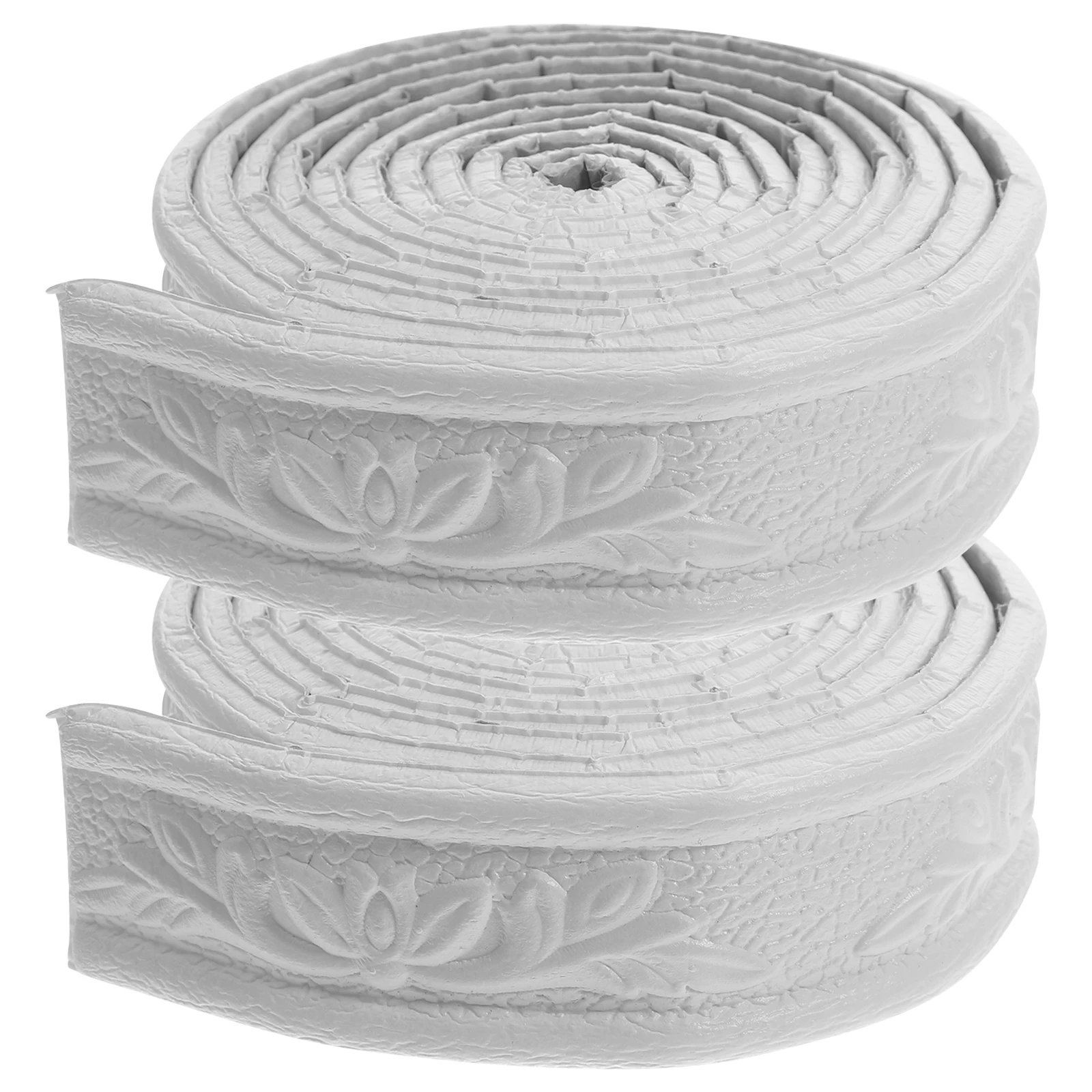 2 Rotoli 3D Modello In Rilievo Rivestimento Della Parete Battiscopa Bordo Adesivo Autoadesivo Modanatura Della Parete Battiscopa Linea Carta Da Parati