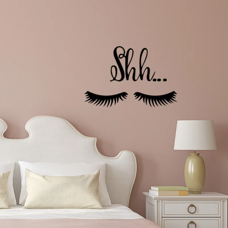 Adesivo Murale Ciglia Sexy Nero Creativo Decorazione Domestica Moderna Vinile Murale Adesivi Per Porte Decalcomanie Di Arte Ragazza Room Decor Poster