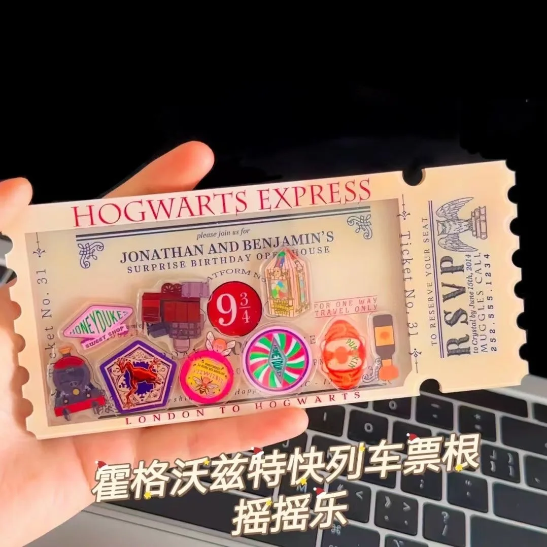 Harry Potter Hogwarts Toy Shaker Christmas Express Train Ticket New Cartoon Cute Christmas Child Gift