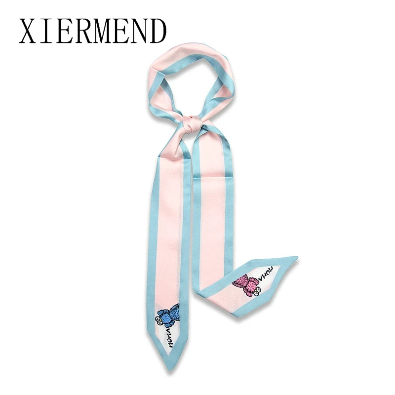 2021 New Simple Animal Long Small Scarf Female Long Bag Belt Hair Band Nice Women Sciarpa Skinny