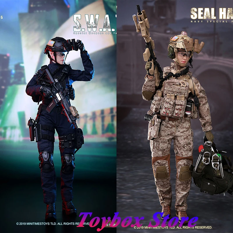 Minimes M016 Scala 1/6 Modern Us Swat Soldato Femminile M017 Seal Halo Mobile Camfoulage 12 "Set Completo Action Figure Militare