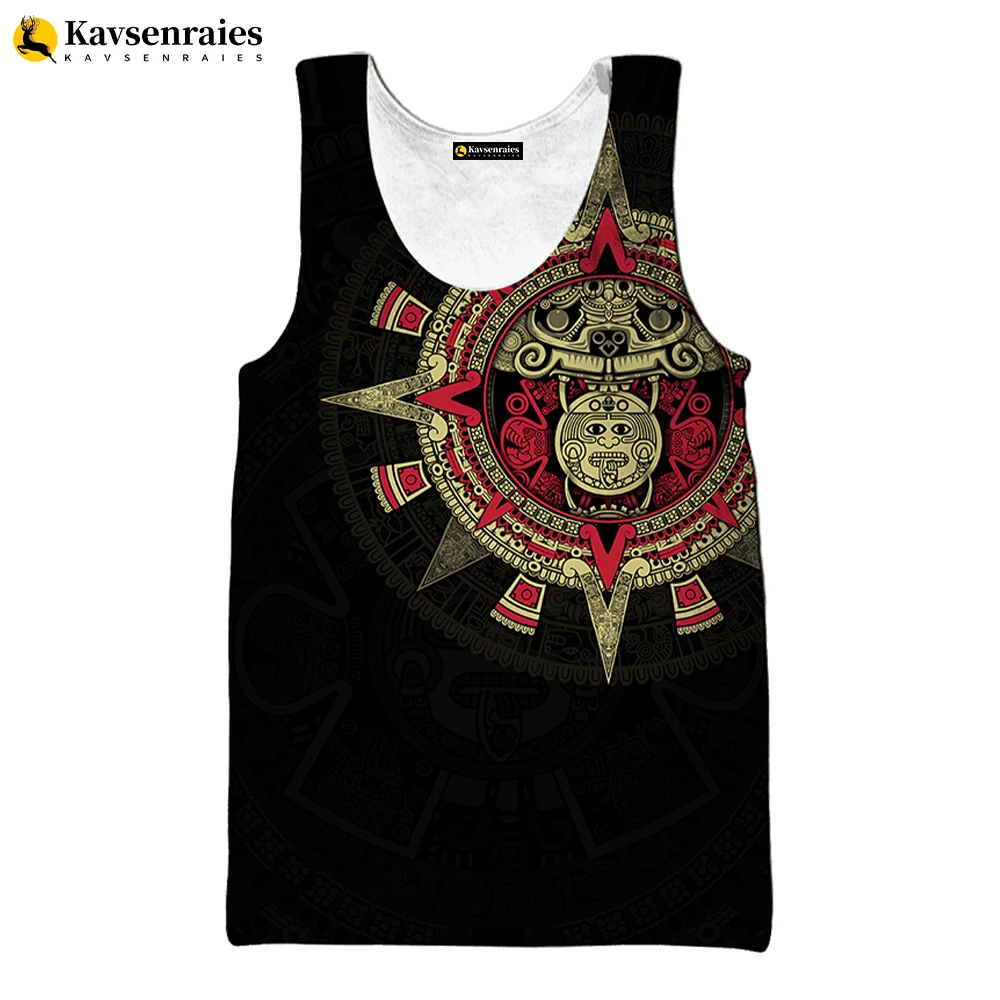 2023 New Mexican Aztec Warrior 3D Vest Men Summer Fashion Casual Canotte Hip Hop Harajuku Streetwear Top Oversize Senza Maniche