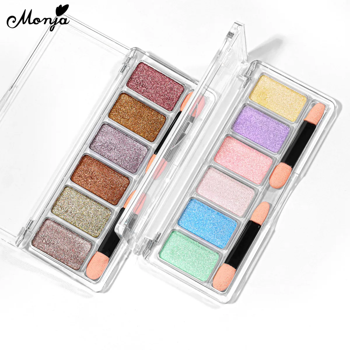Monja 6 Grids Nail Art Solid Mirror Powder Glitter Gold Aurora Color Powders Pigmented Glassy Effect Diy Manicure Decoration