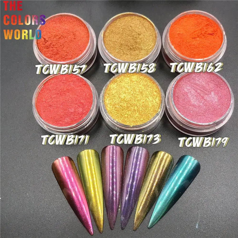 Tct-613 Arcobaleno Colorato Camaleonte Polvere Cromo Unghie Arcobaleno Polvere Arcobaleno
