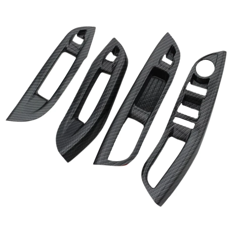 4Pcs Carbon Abs Car Window Lifter Panel Frame Decoration Cover Trim Sticker Per Ford Focus Mk 3 4
