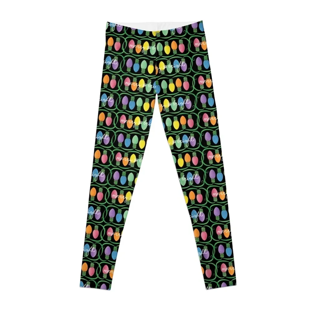 Merry & Bright Christmas Lights Leggings Abbigliamento Fitness Per Ragazze Leggings Da Donna