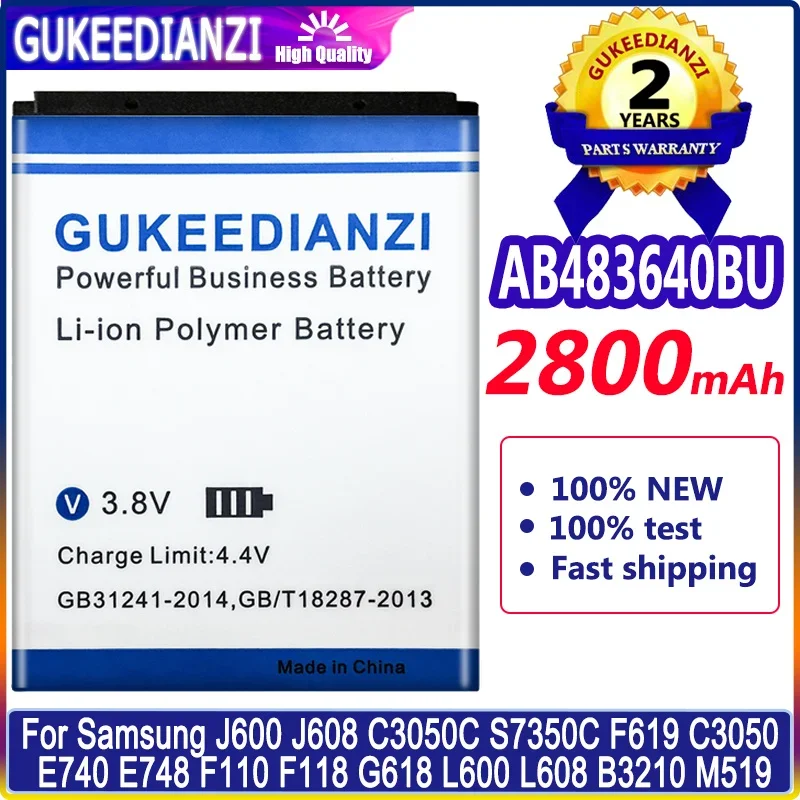 Batteria Del Telefono Cellulare 2800Mah Per Samsung J600 J608 C3050C S7350C F619 C3050 Sgh-E740 E748 F110 F118 G618 L600 L608 B3210 M519