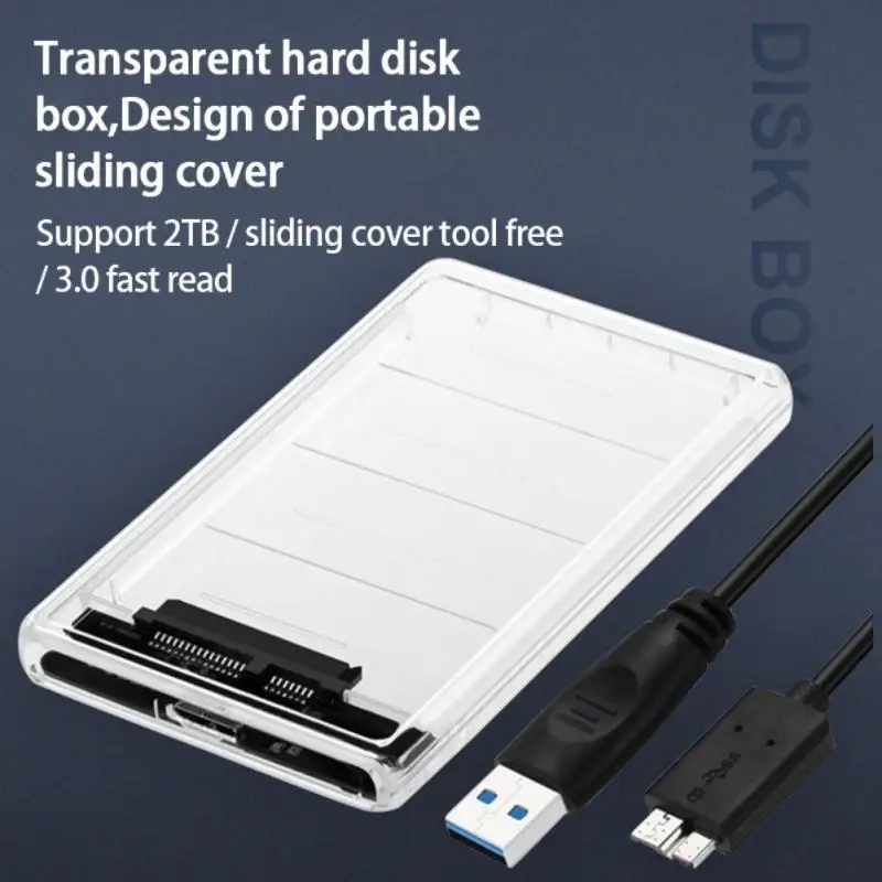 Custodia Esterna Type-C Sata3 Trasparente Extra Hdd Ssd Shell Sata Hard Disk Case Cable Mobile Esterno Hdd Case Harddisk Boxs