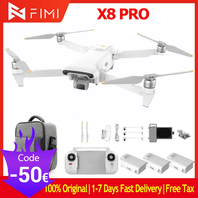 Fimi X8 Pro Quadcopter Gps 4K Hd Evitare Ostacoli Fotocamera Drone 3-Axis Gimbal Professional Fpv Rc Drone