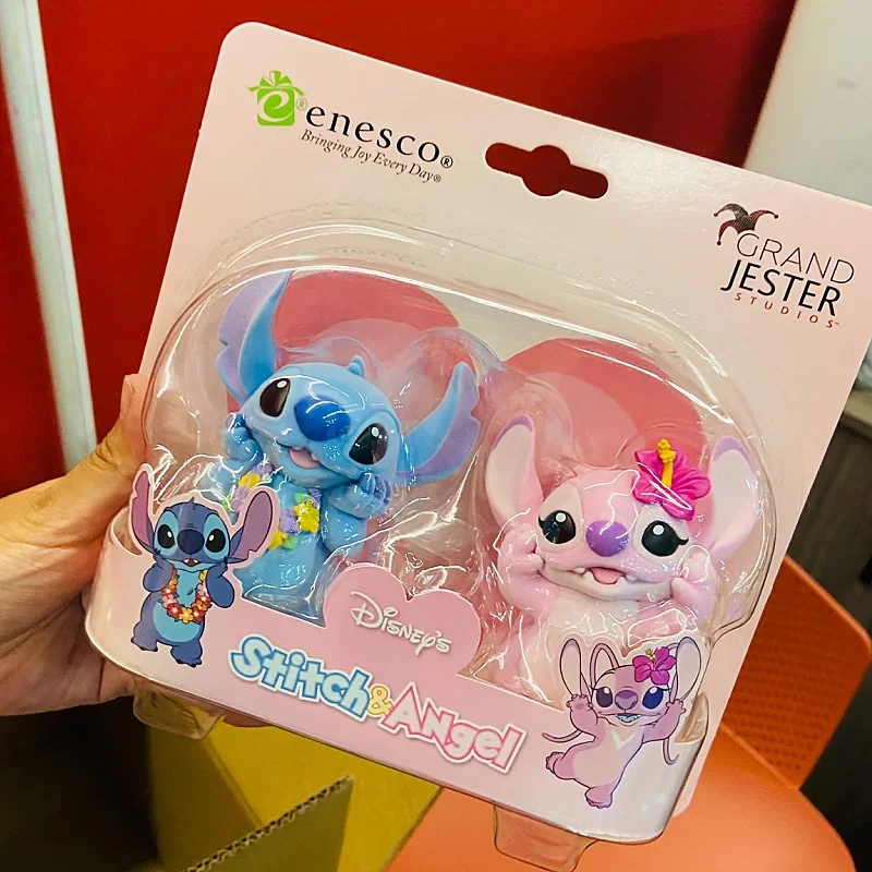 In Magazzino Disney Anime Lilo & Stitch Action Figures Stitch And Angel Lover Figurine Floccaggio Collection Model Statue Doll