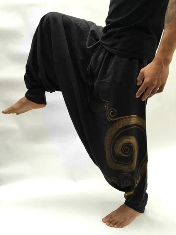 Uomo Casual Elastico In Vita Baggy Hippie Yoga Harem Pantaloni Uomo Baggy Hippie Boho Gypsy Aladdin Hippie Boho Aladdin Alibaba Harem