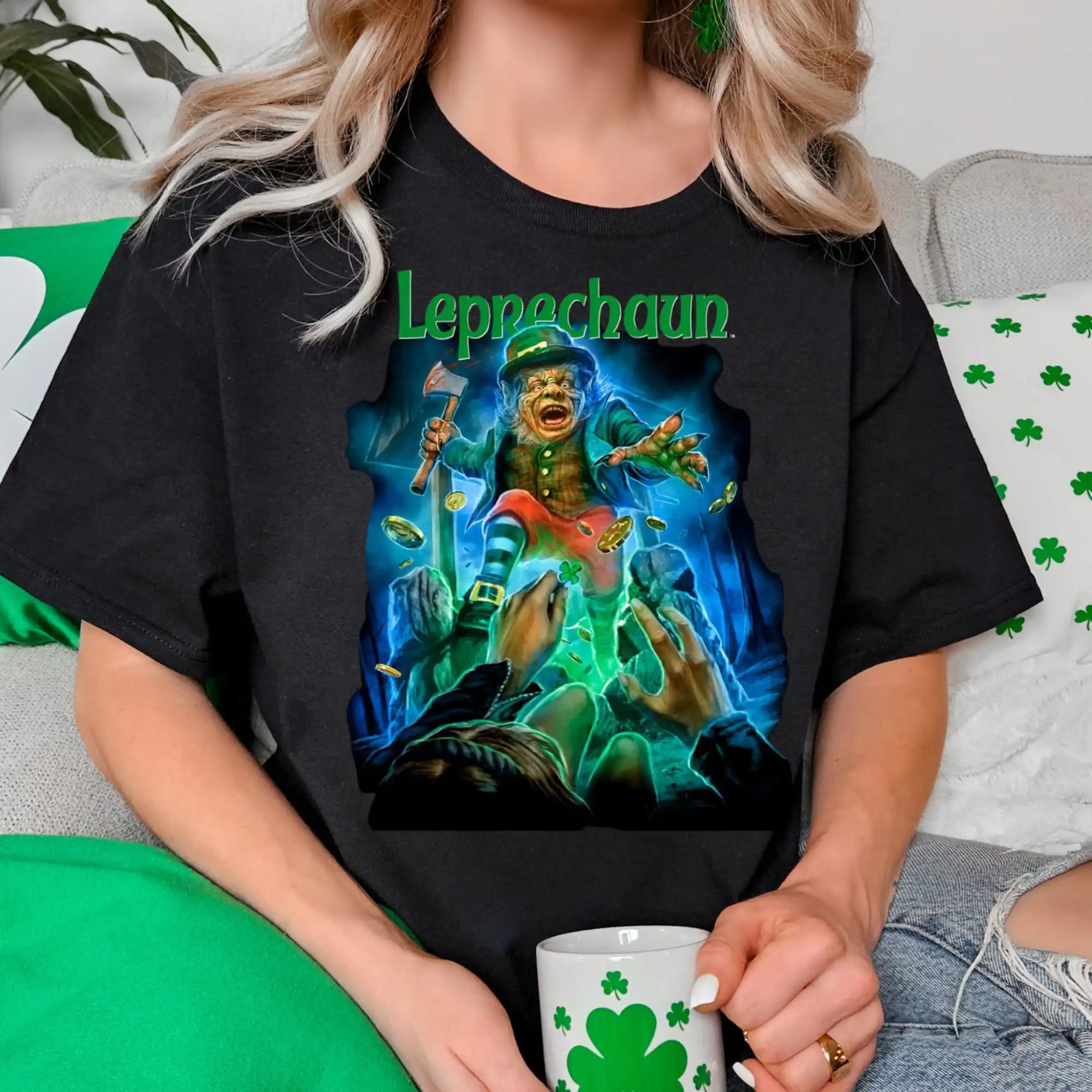 Leprechaun Horror Movie T Shirt Per Lei Him Fan Stylized