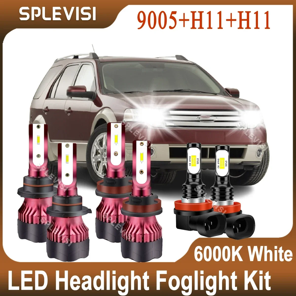 Faro Anteriore A Led Fendinebbia Compatibile Per Ford Taurus X Taurus 2008 2009 Bianco Puro 9005/Hb3 High H11 Anabbagliante H11 Fendinebbia