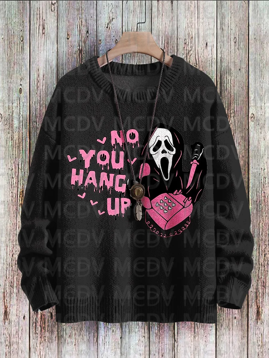 Halloween Pumpkin Ghost Vintage Art Vibe Print Maglione Da Uomo Per Pullover Da Donna
