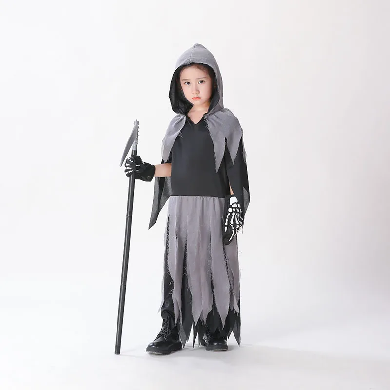 Vendita Calda Halloween Bambini Horror Skull Suit Body Kid Cosplay Party Costume Ghost Skull Witch