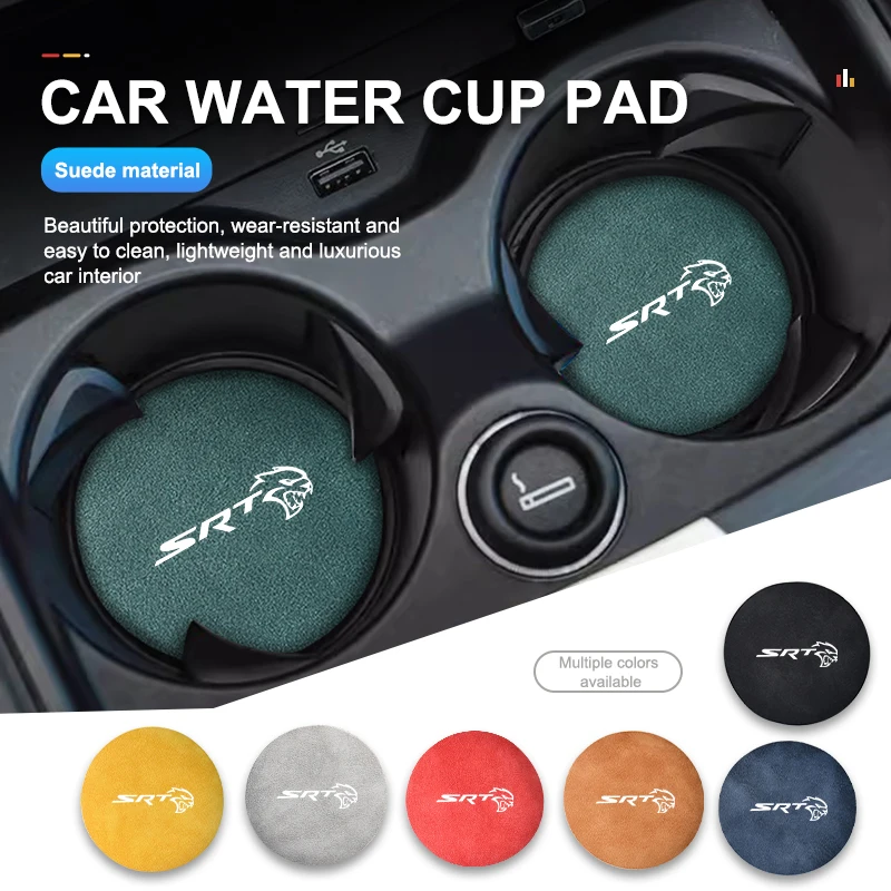 2 Pezzi Antiscivolo Water Cup Pad Accessori Interni Auto Per Dodge Srt Charger Hellcat Challenger Ram Journey Caravan