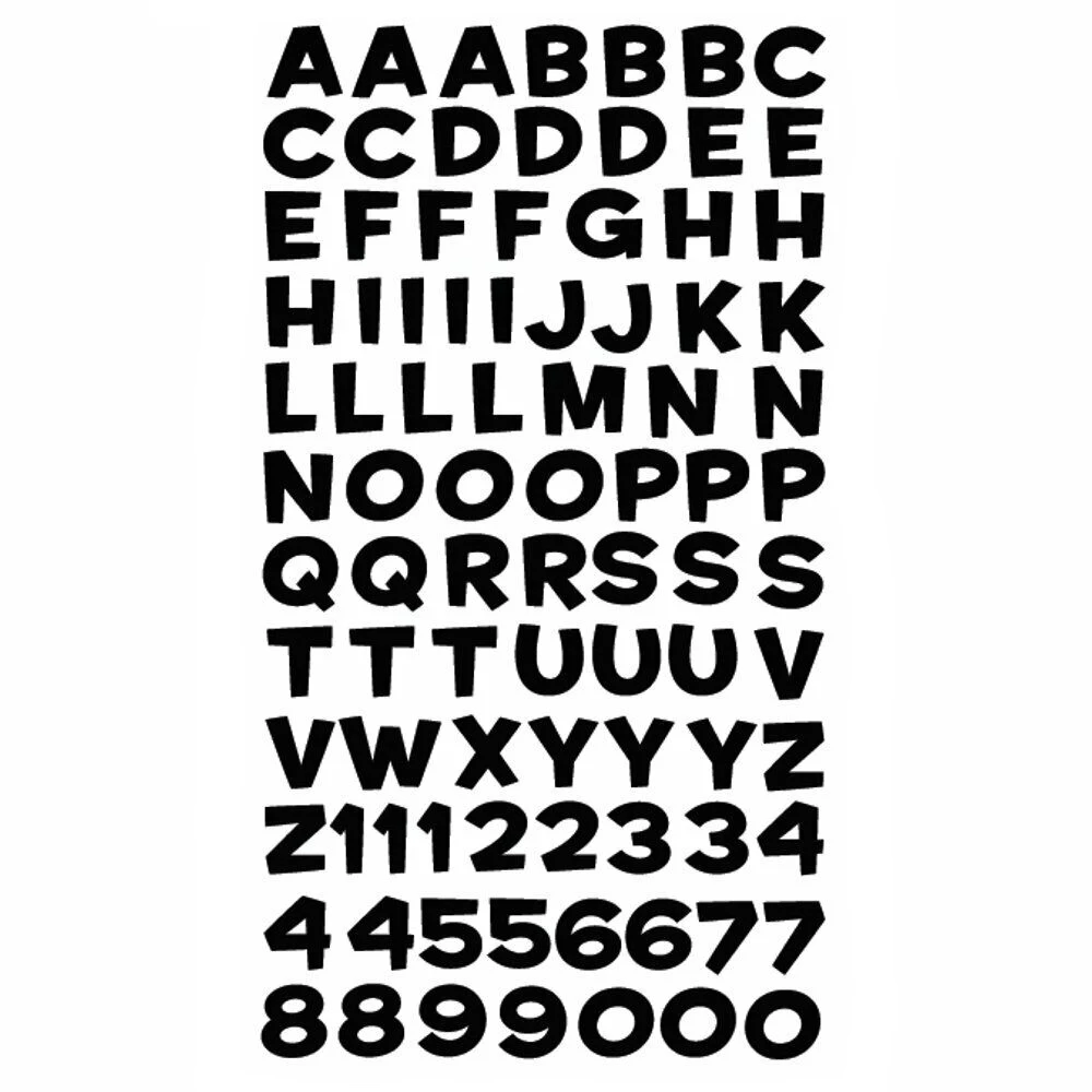1/2 "Sticko Black Abc Alphabet Letter Stickers Planner Insegnante Scrapbook Car Sticker