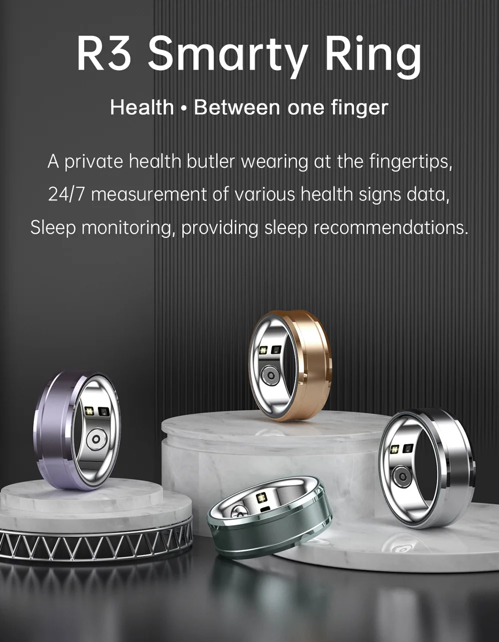 Nuovo R3 Health Smart Ring Fitness Tracker Per Android Ios Phone Monitoraggio Della Temperatura Corporea Frequenza Cardiaca Ossigeno Nel Sangue Anelli