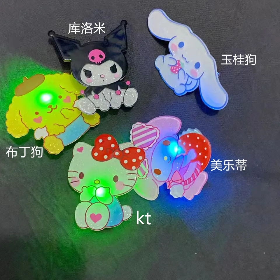 Fermagli Per Capelli Sanrio Luminosi Hello Kitty Cinnamoroll Coppia Ornamenti Per Copricapo Cinnamoroll Fermaglio Per Capelli In Acrilico Accessori Pe