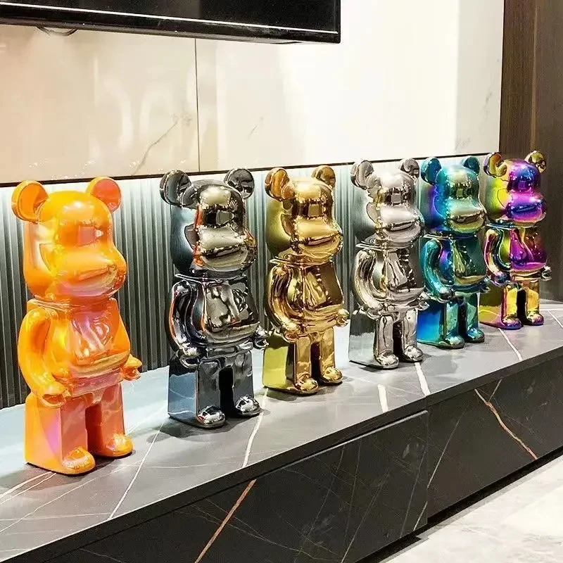 20/28/35Cm Bearbrick Figure Ceramics Violent Bear Figurine Bearbrick Ornaments Collezioni Bear Luxury Living Room Decorations