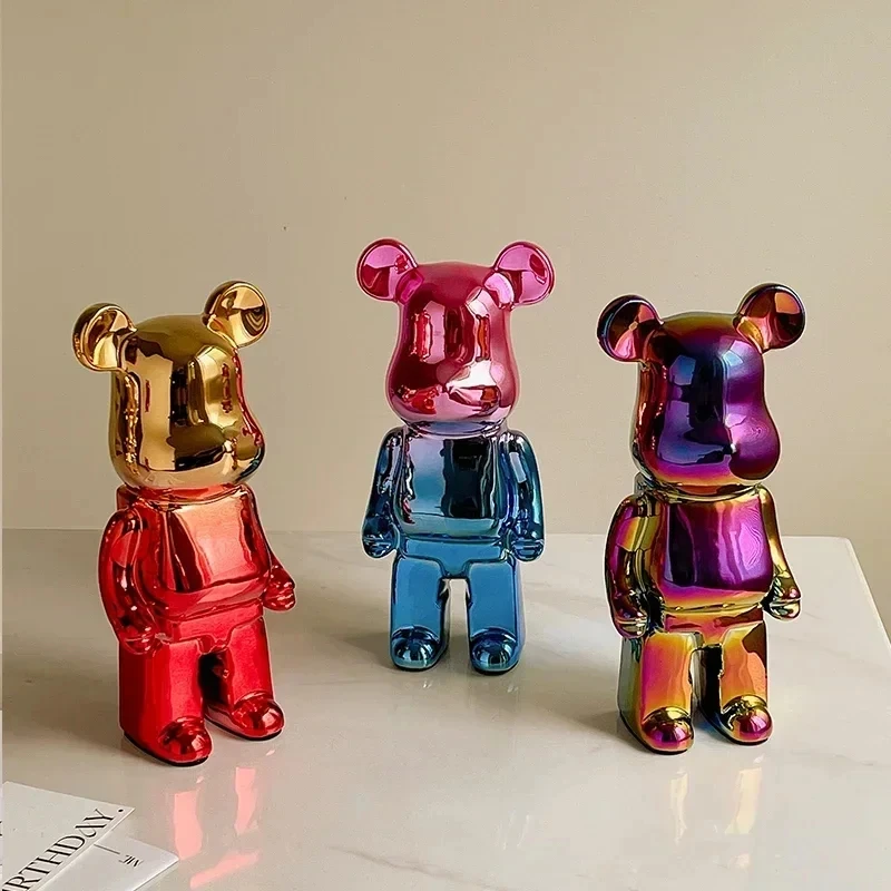 20/28/35Cm Bearbrick Figure Ceramics Violent Bear Figurine Bearbrick Ornaments Collezioni Bear Luxury Living Room Decorations