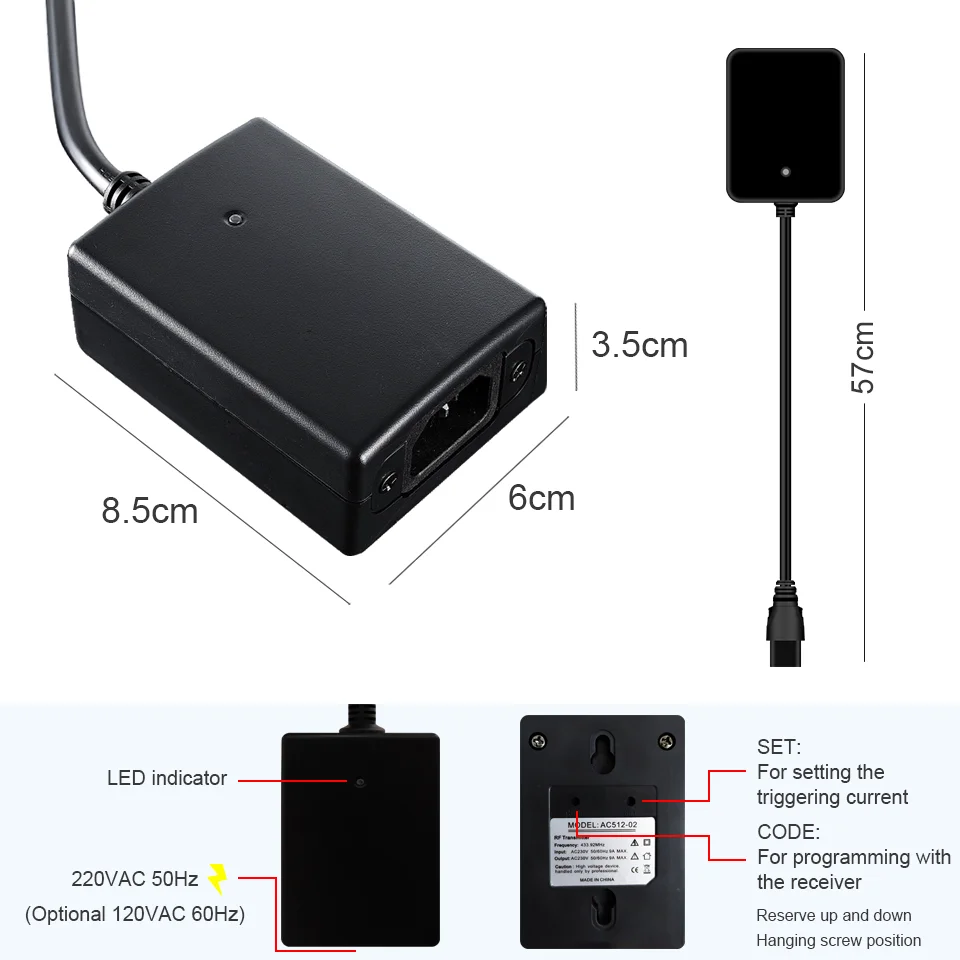 Interruttore Rf Originale Aoke Ac Trigger 433Mhz Telecomando Accessori Per Schermo Di Proiezione Compatibile Aok Motor Smart Home Assistant