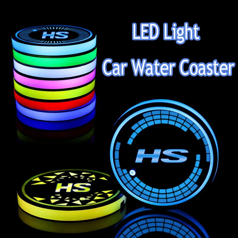 Led Car Water Coaster Smart Induction Luminous Water Cup Pad Ricarica Usb Per Mg Hs Logo Accessori