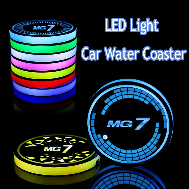 Led Car Water Coaster Smart Induction Luminous Water Cup Pad Decorazione Di Ricarica Usb Per Mg 7 Mg7 Logo