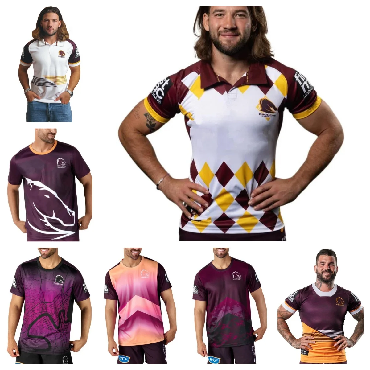 Cappello Ricamato In Jersey Da Rugby Tradizionale Da Uomo Brisbane Broncos 2024