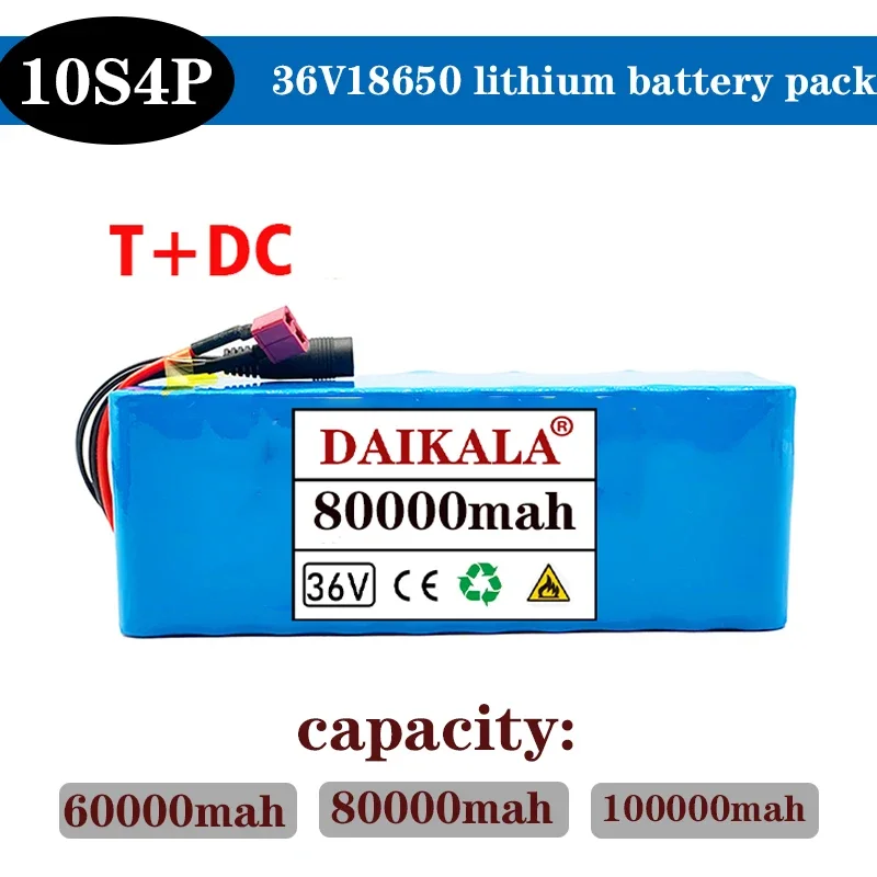 Batterie Lithium 10 S4P 36V 200 Ah 18650 W Grande Capacité, Pour Vev Et Trottinette Eslectrique Avec Bms Prise Personalizzabile