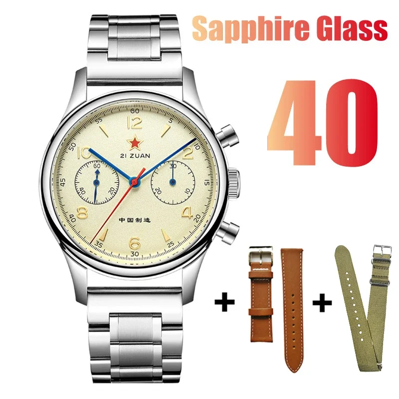Red Star Cronografo Da Uomo 1963 Orologio Meccanico In Acciaio Inossidabile Seagull St1901 Movimento Maschile Air Force Aviation Sapphire Goose
