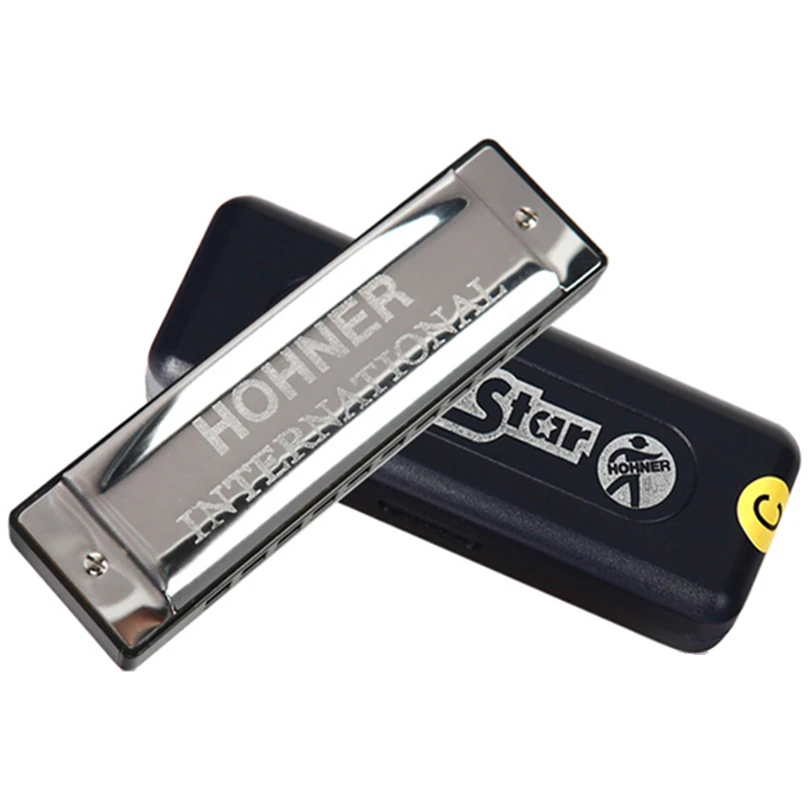 International Hohner Harmonica Silver Star 10 Fori Gaita Diatonic Key C Blues Jazz Band Bocca Organo Instrumentos Musicais Arpa