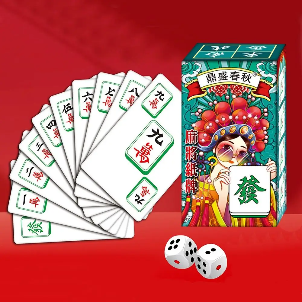 Mini Mahjong Pokers Carte Da Gioco Creative Box-Packed Game Set Mahjong Poker Cards Waterproof Mah Jong Paper Cards Table Game