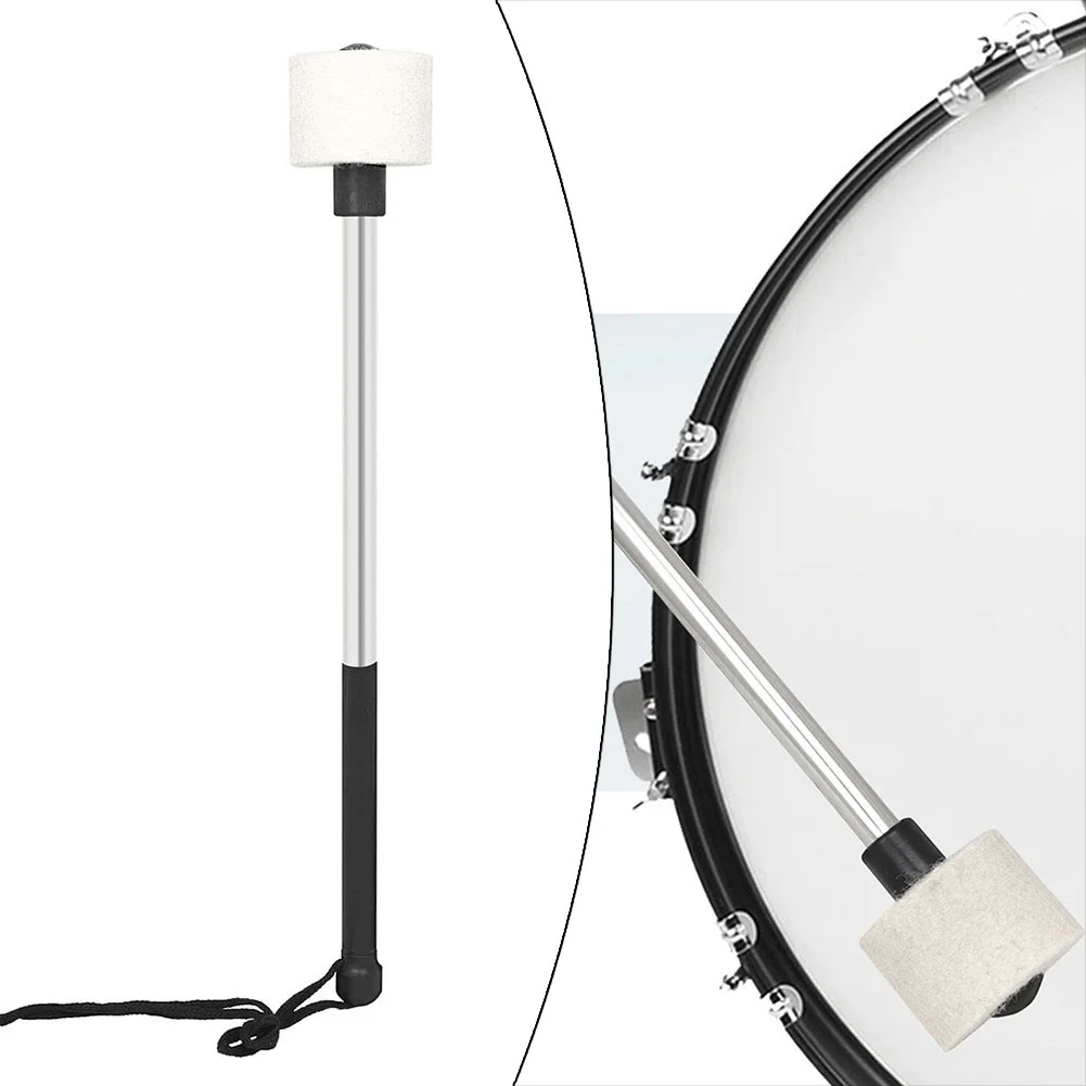 1Pc Bass Drum Mallet Felt Head Mallet Timpani Stick Con Manico In Acciaio Inossidabile 35X5X5Cm Drum Mallet Stick Parti A Percussione