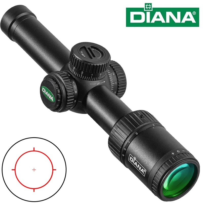Diana Hd 1-6X24 Ffp Scope Compact Scope First Focal Plane Tactical Hunting Cannocchiali Da Puntamento Lock Reset Shooting Mirini Ottici