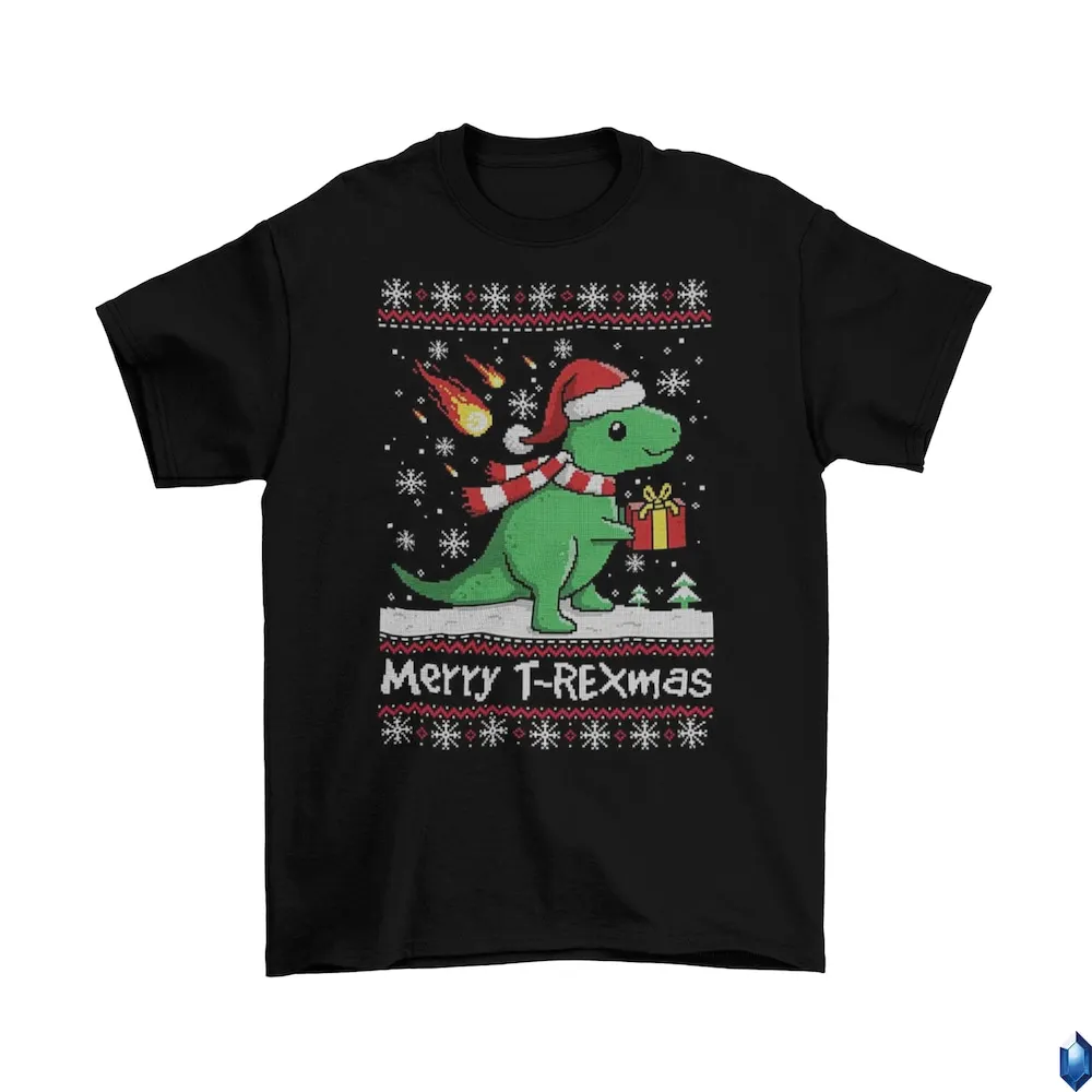 Buon Natale T Rex Shirt Funny Tv Adult Size Dinosaur Holidays 2022