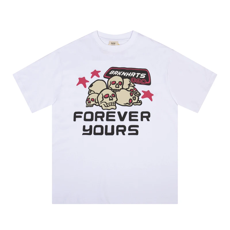 Broken Planet Forever Your T-Shirt High Street American Letters Foam Bp T-Shirt Da Donna A Maniche Corte Da Uomo