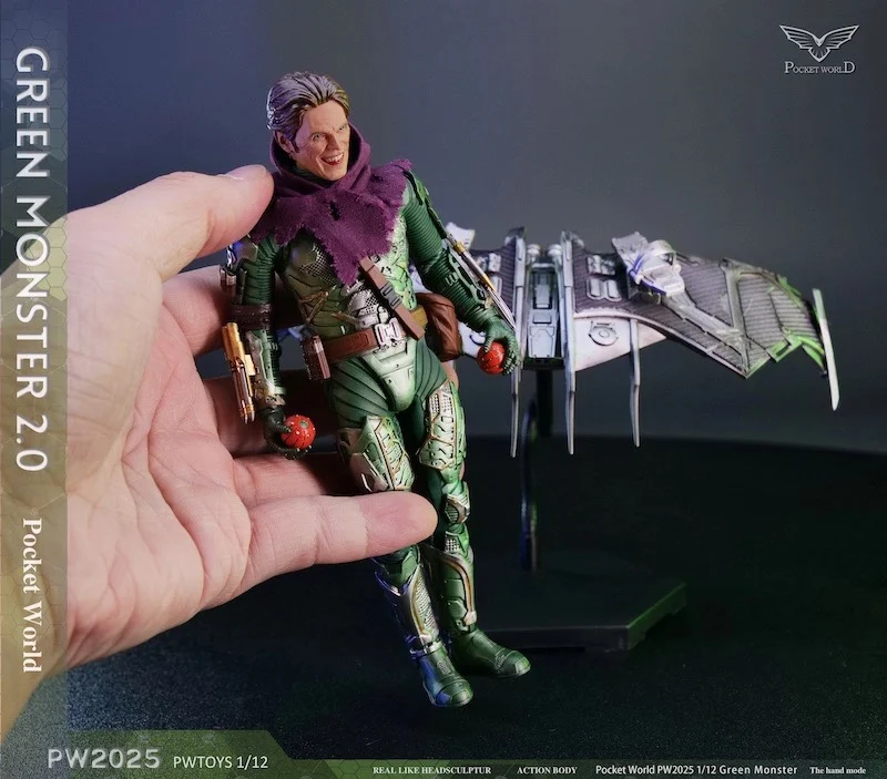 Genuine 1/12 Marvel Villain Green Devil Green Monster 2.0 War Damage Version 6 Pollici Action Figure Model Doll Desktop Collection