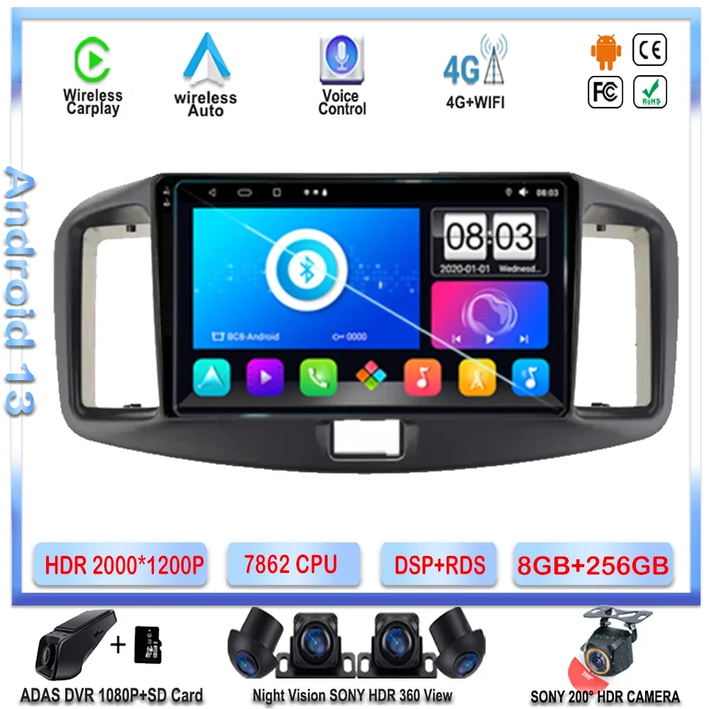 7862 Cpu Android Per Toyota Daihatsu Mira 2013 Navigazione Gps No 2Din Dvd Stereo Head Unit Dashcam Ad Alte Prestazioni Wifi Hdr Cpu